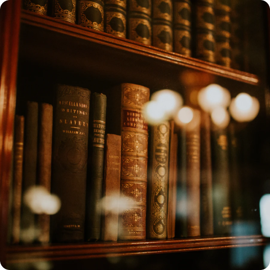 books on shelves